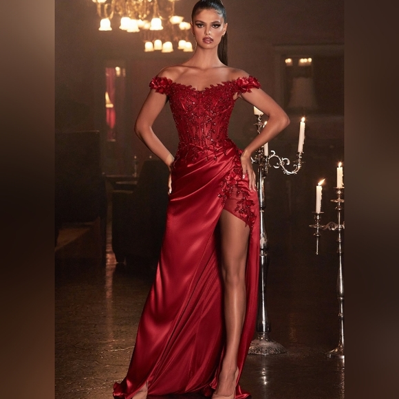 COPY - Prom dress, formal off the shoulder corset floor length fitted,hunter,bl… - Picture 3 of 11